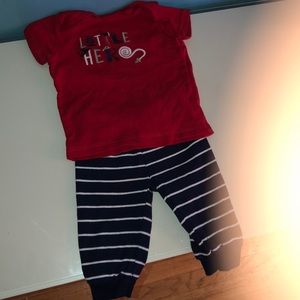 Carters little hero shirts and pants